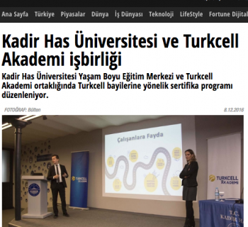 Fortune Turkey - Kadir Has Üniversitesi Yaşam Boyu Eğitim Merkezi ve Turkcell Akademi Ortaklığı	